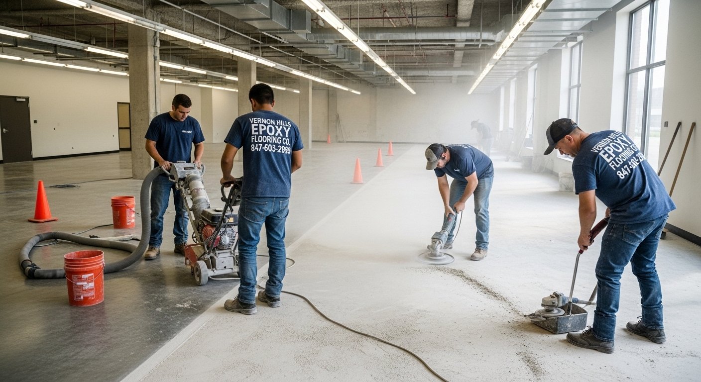 installers preparing concrete 3