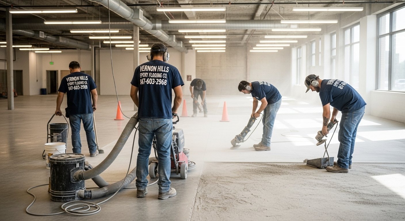 installers preparing concrete 4